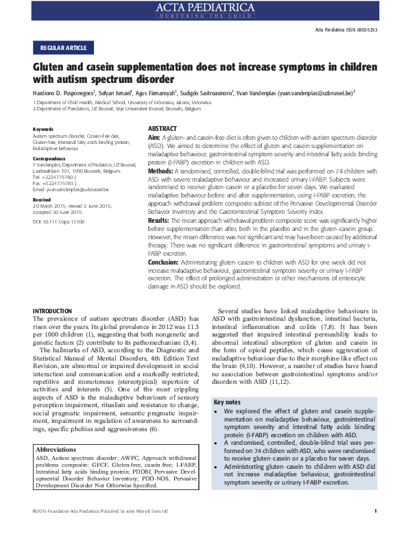 (PDF) Gluten and casein supplementation does not increase symptoms in ...