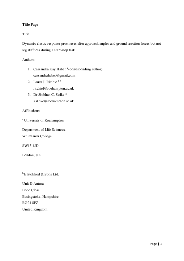 (PDF) Dynamic elastic response prostheses alter approach angles and ...