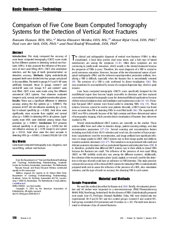 (PDF) Comparison of Five Cone Beam Computed Tomography Systems for the ...
