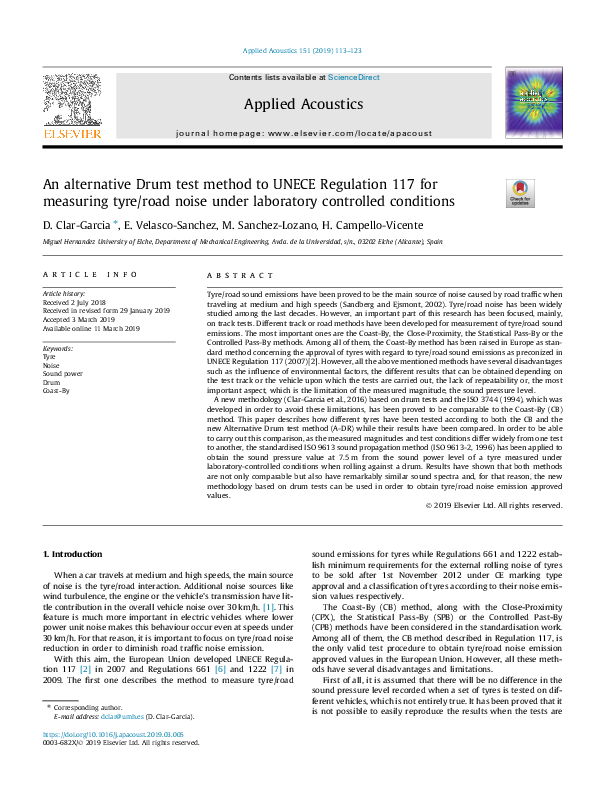 (PDF) An alternative Drum test method to UNECE Regulation 117 for ...