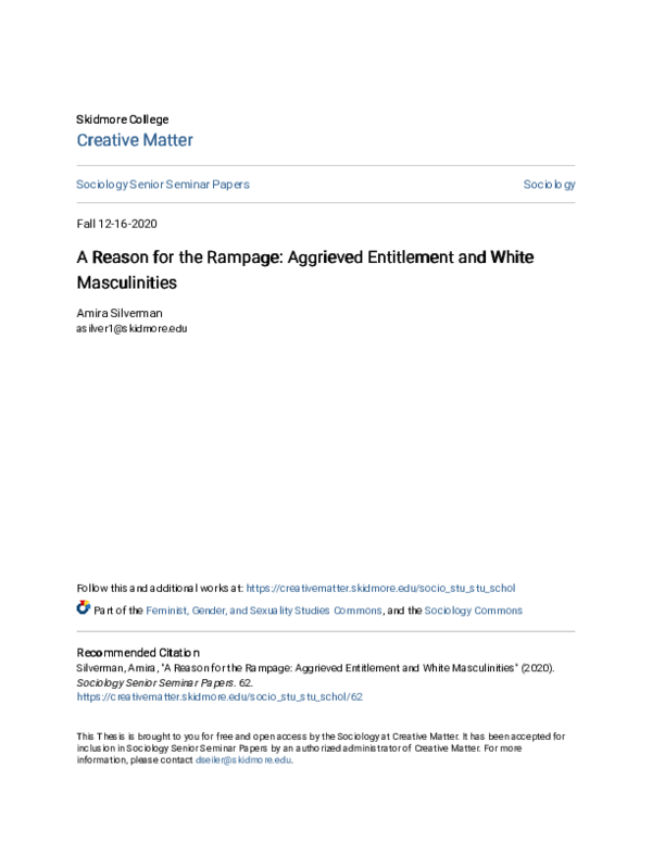 (PDF) A Reason for the Rampage Aggrieved Entitlement and White ...