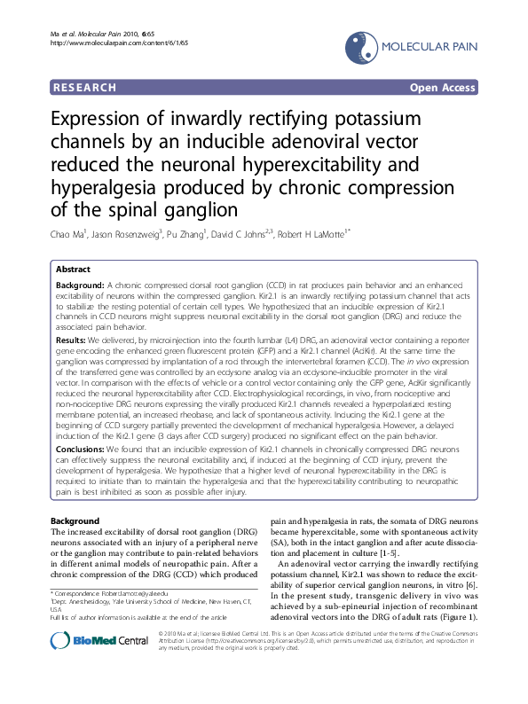 (PDF) Expression of inwardly rectifying potassium channels (GIRKs) and ...