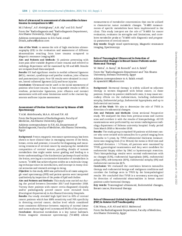 (PDF) Role of ultrasound in assessment of abnormalities in knee trauma ...