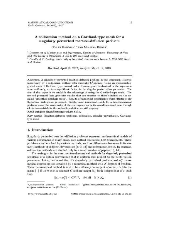 (PDF) A collocation method on a Gartland-type mesh for a singularly ...