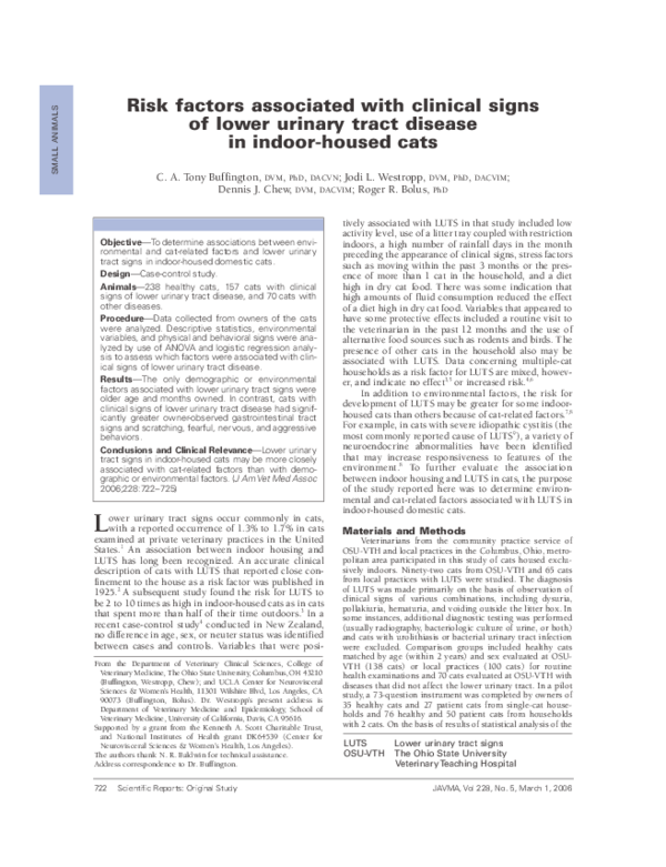 Picture of (PDF) Risk factors associated with clinical signs of lower urinary ...