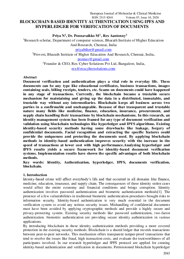 (PDF) Blockchain Based Identity Authentication Using Ipfs and ...