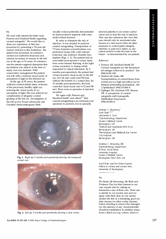 (PDF) Corneal autografts