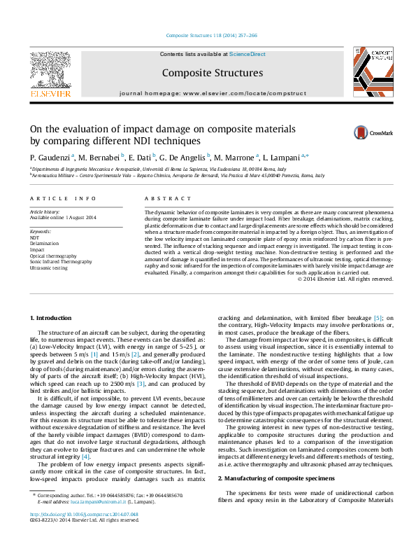 (PDF) On the evaluation of impact damage on composite materials by ...