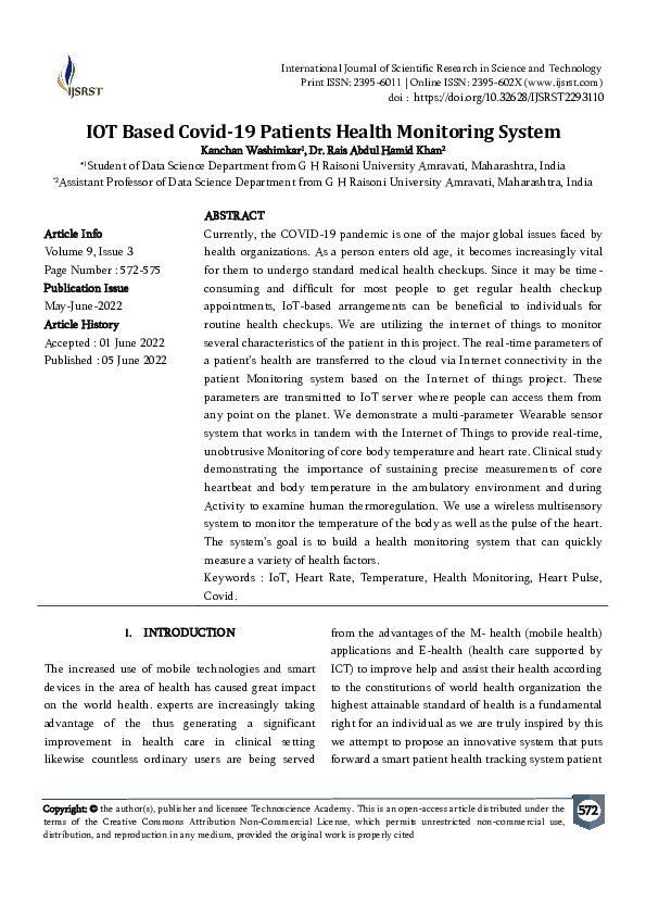 (PDF) IOT Based Covid-19 Patients Health Monitoring System