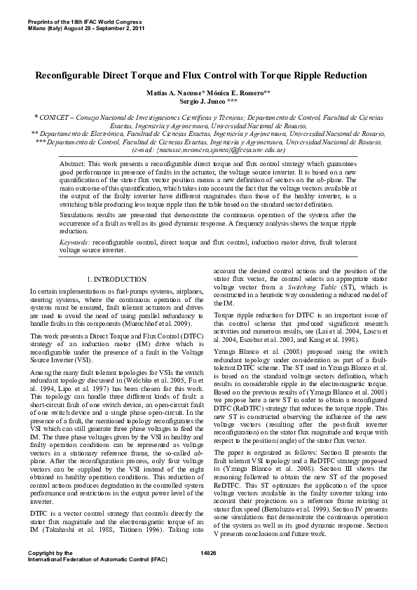 (PDF) Reconfigurable Direct Torque and Flux Control with Torque Ripple ...