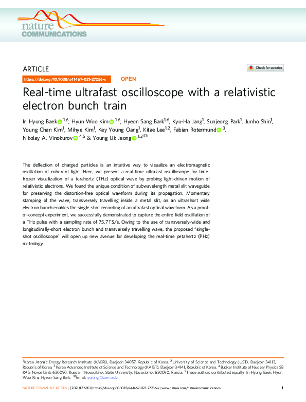 (PDF) Real-time ultrafast oscilloscope with a relativistic electron ...