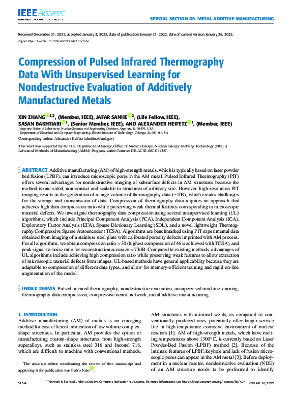 (PDF) Compression of Pulsed Infrared Thermography Data With ...