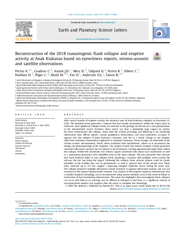 (PDF) Reconstruction of the 2018 tsunamigenic flank collapse and ...
