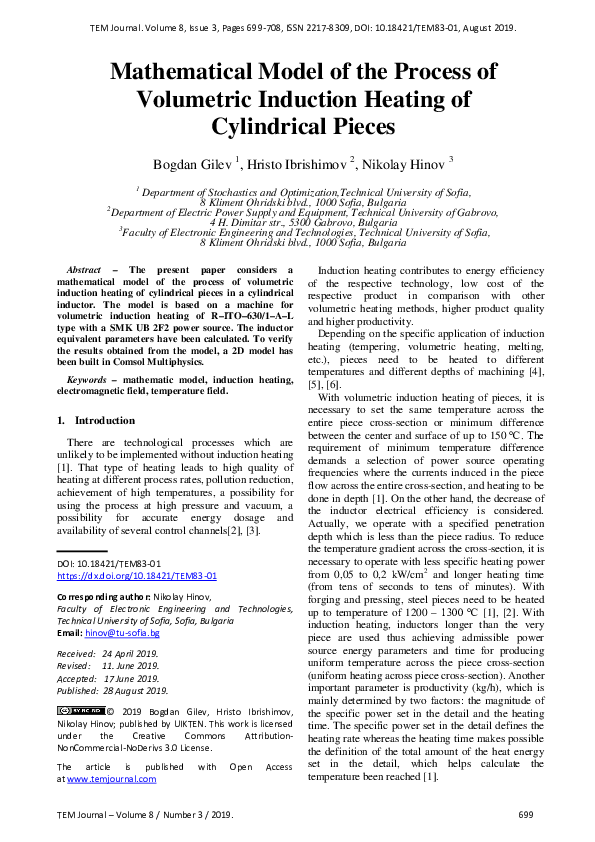 (PDF) Mathematical Model of the Process of Volumetric Induction Heating ...