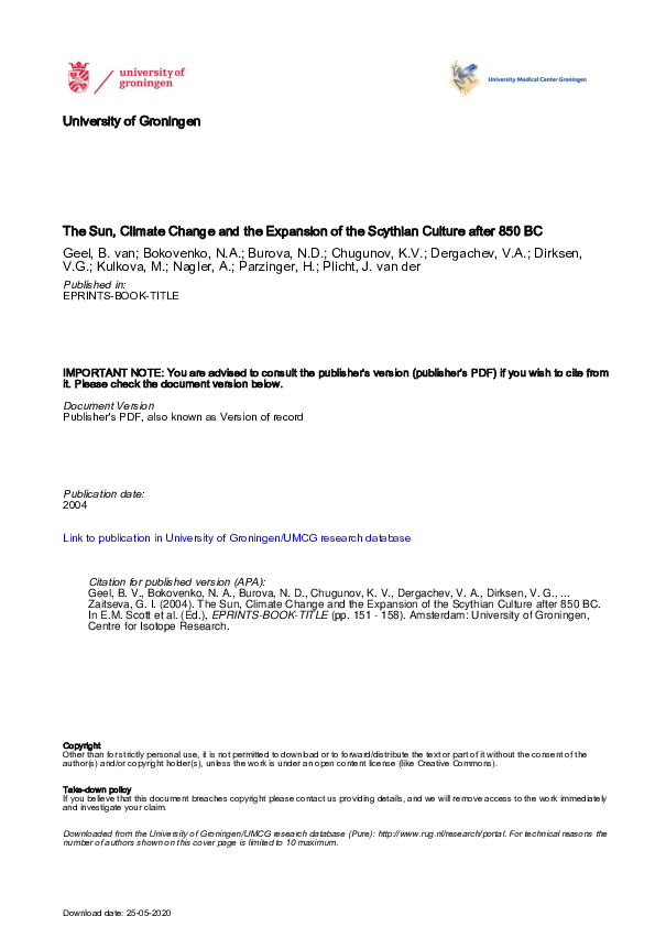 (PDF) The Sun, Climate Change and the Expansion of the Scythian Culture ...
