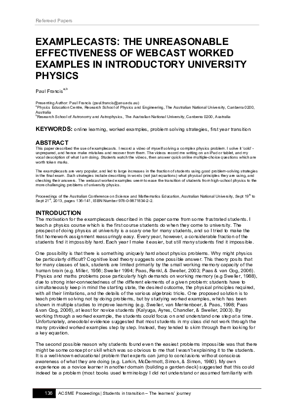 (PDF) Examplecasts: The unreasonable effectiveness of webcast worked ...