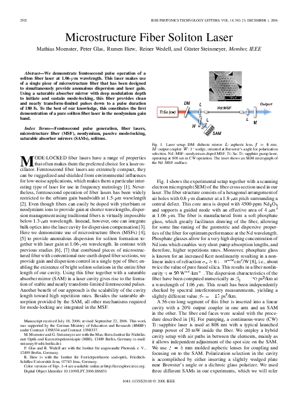 (PDF) Microstructure Fiber Soliton Laser