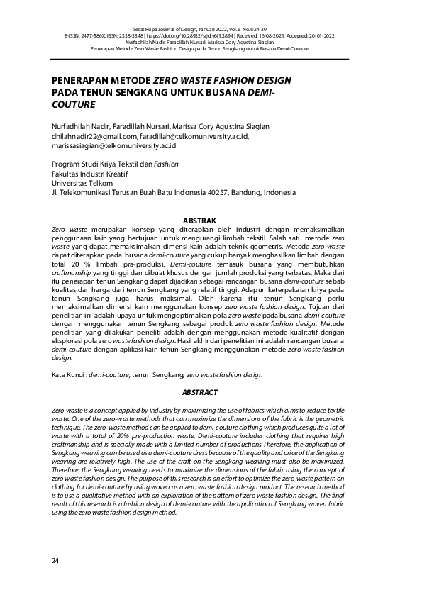 (PDF) Penerapan Metode Zero Waste Fashion Design Pada Tenun Sengkang ...