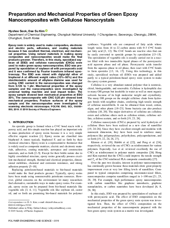 (PDF) Preparation and mechanical properties of green epoxy ...