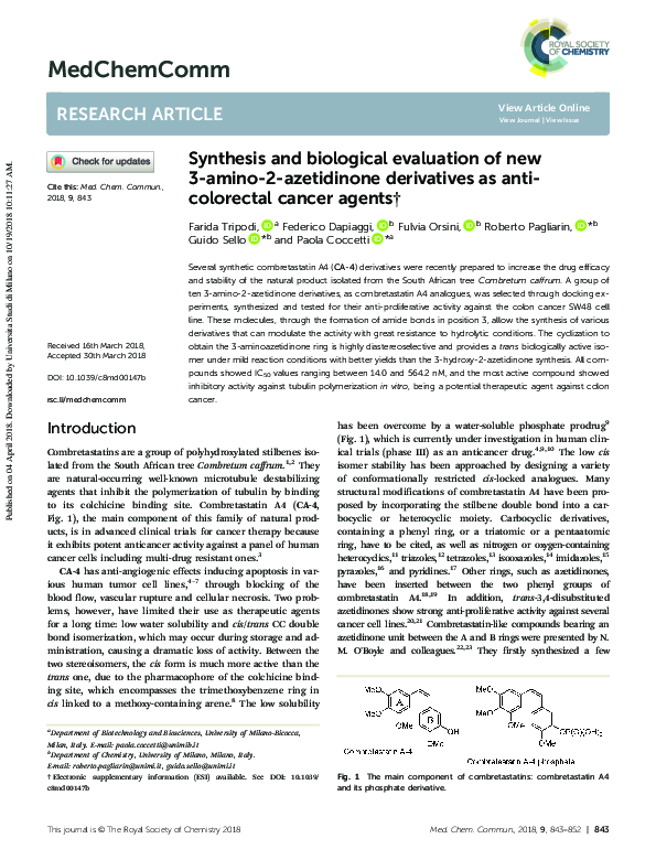 (PDF) Synthesis and biological evaluation of new 3-amino-2-azetidinone ...