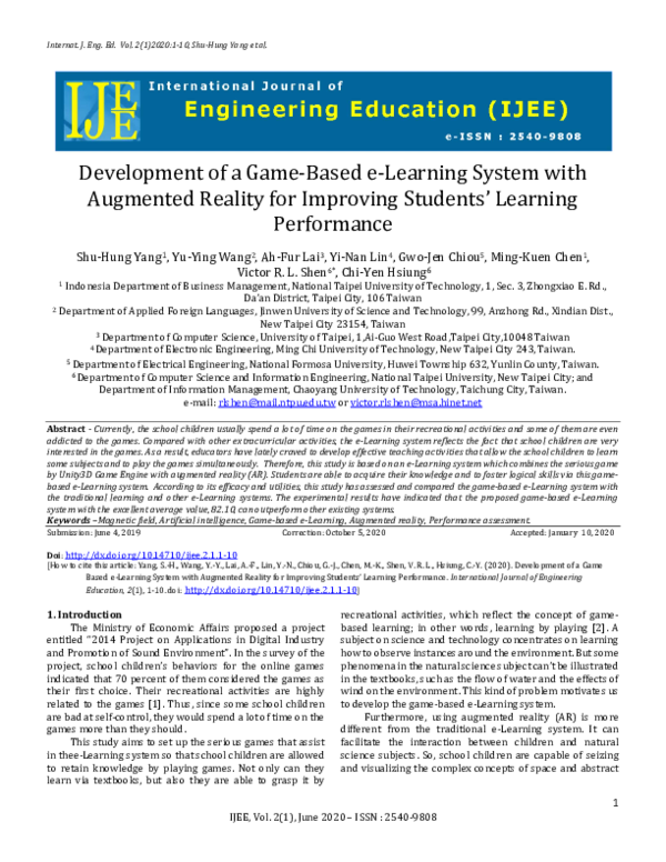 (PDF) Development of a Game-Based e-Learning System with Augmented ...