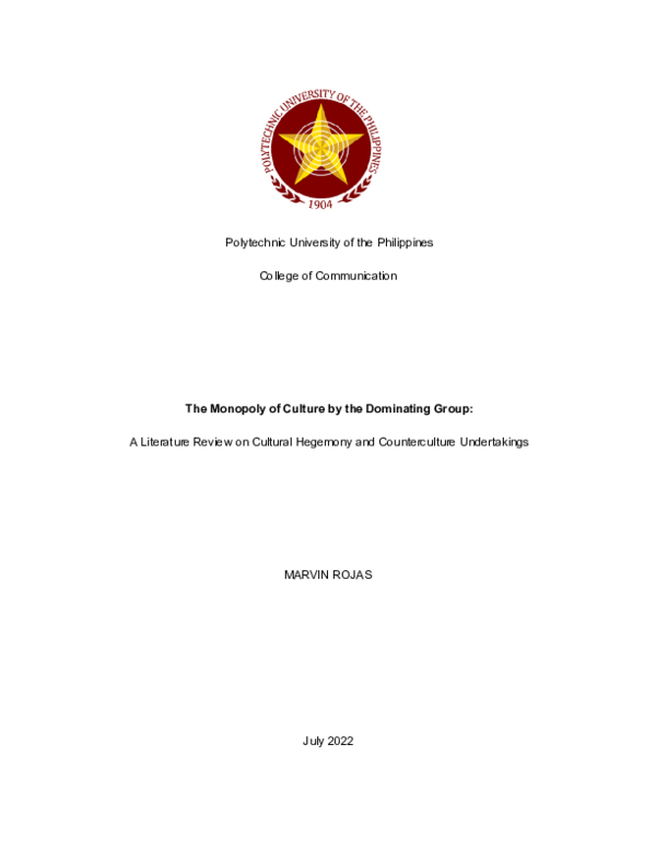 (PDF) The Monopoly of Culture by the Dominating Group: A Literature ...
