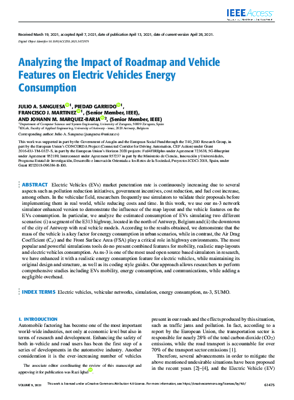 (PDF) Analyzing the Impact of Roadmap and Vehicle Features on Electric ...