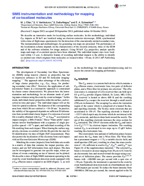 (PDF) SIMS instrumentation and methodology for mapping of co-localized ...
