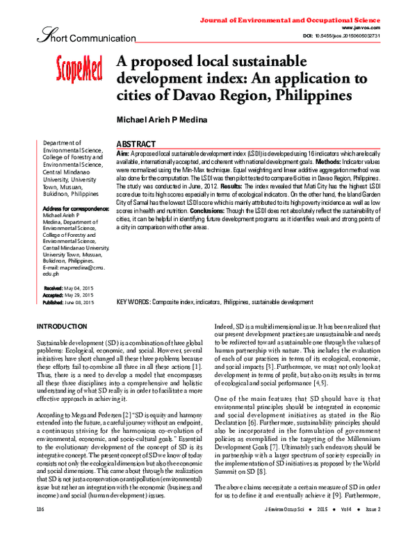 (PDF) A proposed local sustainable development index: An application to ...