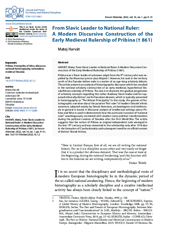 (PDF) From Slavic Leader to National Ruler: A Modern Discursive ...