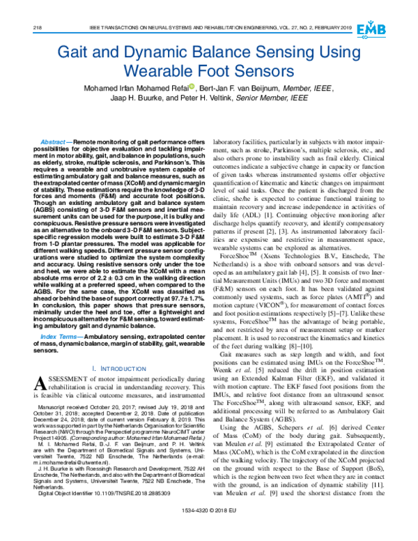 (PDF) Gait and Dynamic Balance Sensing Using Wearable Foot Sensors