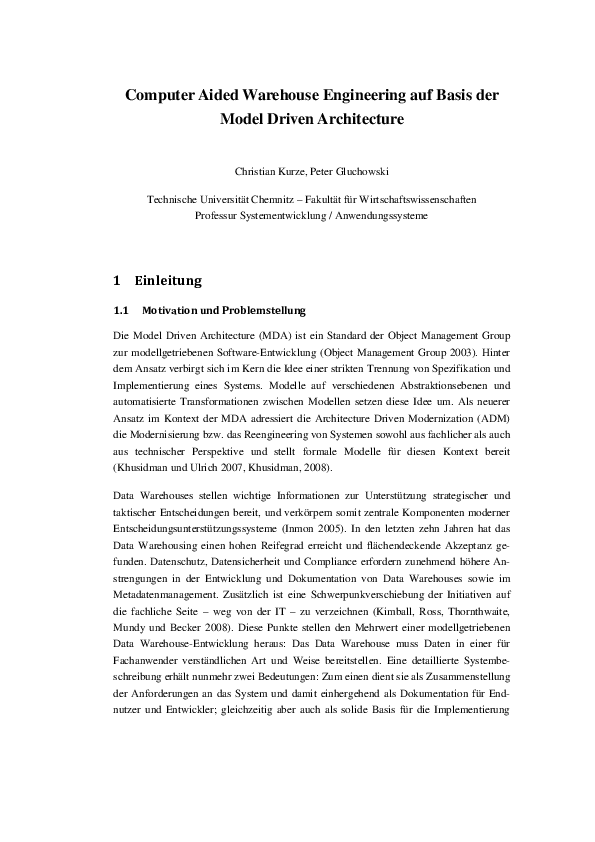 (PDF) Computer Aided Warehouse Engineering auf Basis der Model Driven ...