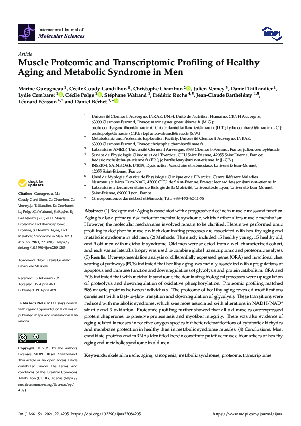 (PDF) Muscle Proteomic and Transcriptomic Profiling of Healthy Aging ...