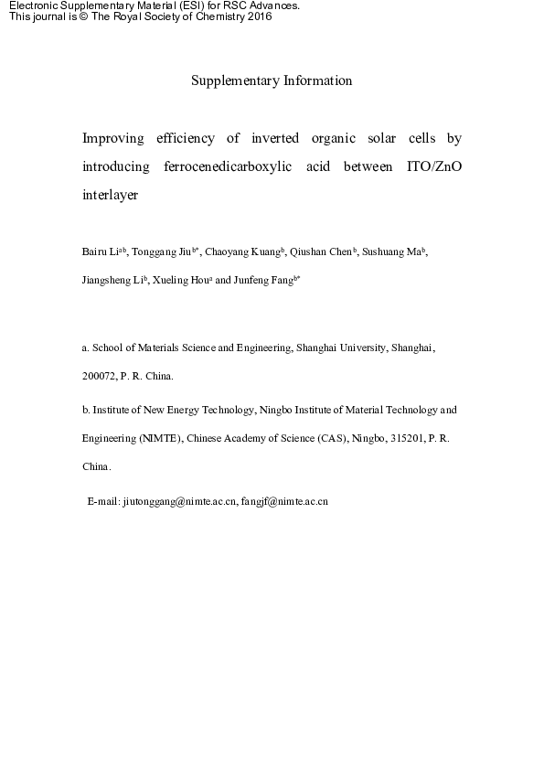 (PDF) Improving the efficiency of inverted organic solar cells by ...