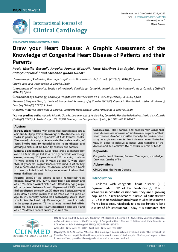 Draw your Heart Disease: A Graphic Assessment of the Knowledge of Congenital Heart Disease of Patients and their Parents