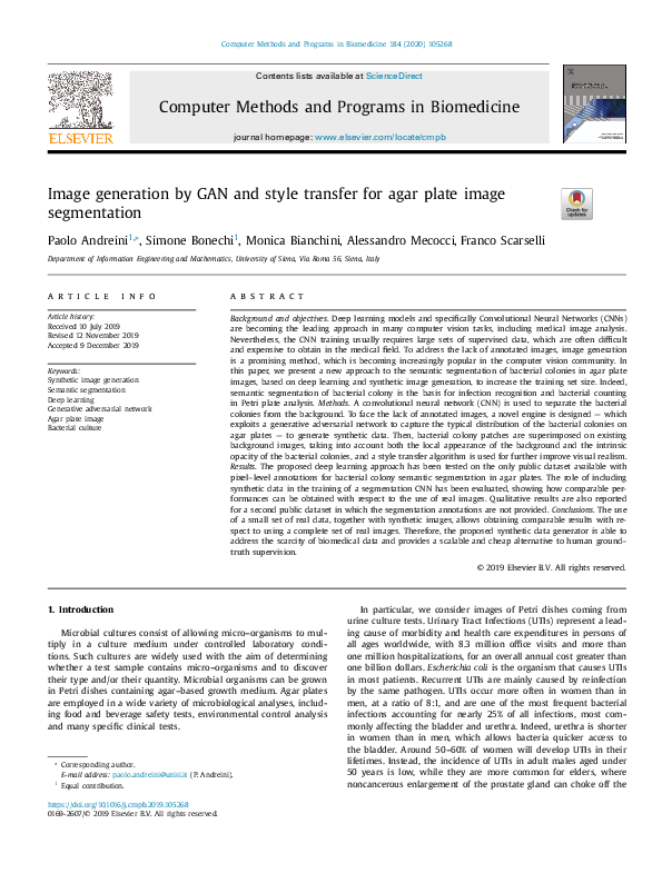(PDF) Image generation by GAN and style transfer for agar plate image ...