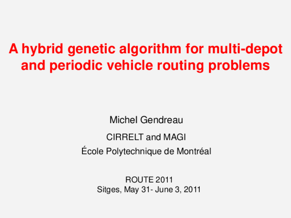 (PDF) A Hybrid Genetic Algorithm for Multidepot and Periodic Vehicle ...