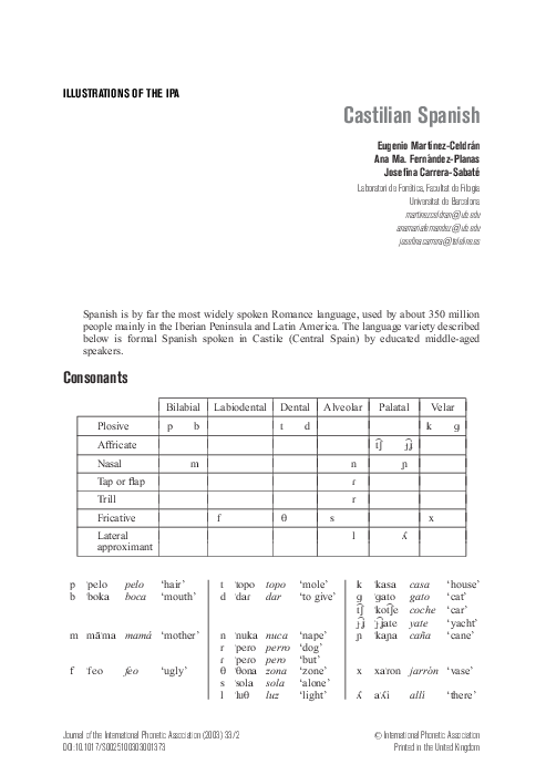 (PDF) Castilian Spanish