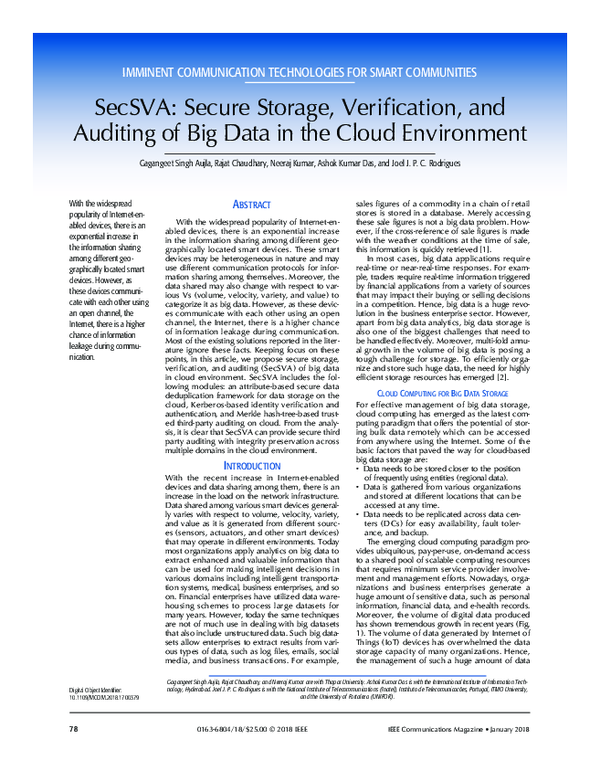 (PDF) SecSVA: Secure Storage, Verification, and Auditing of Big Data in ...