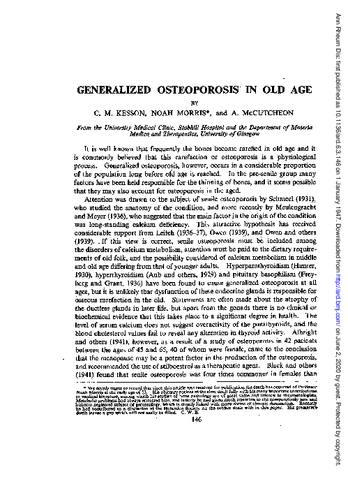 (PDF) Generalized Osteoporosis in Old Age