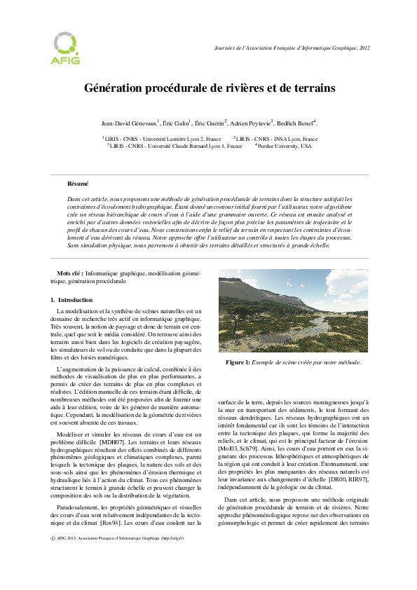 (PDF) Génération procédurale de rivières et de terrains