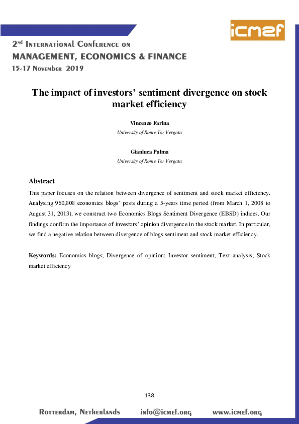 (PDF) The impact of investors’ sentiment divergence on stock market ...