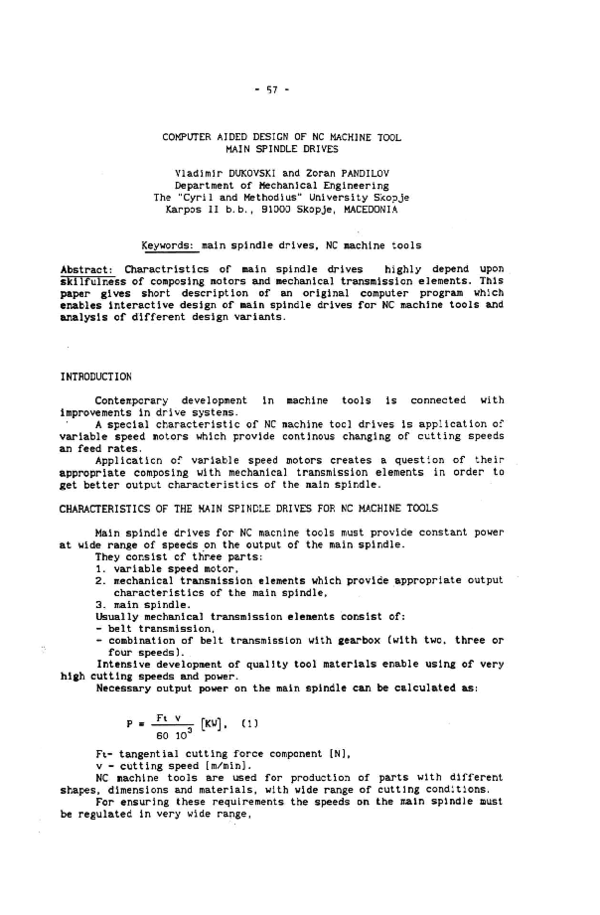 (PDF) Computer Aided Design of NC Machine Tool Main Spindle Drives ...