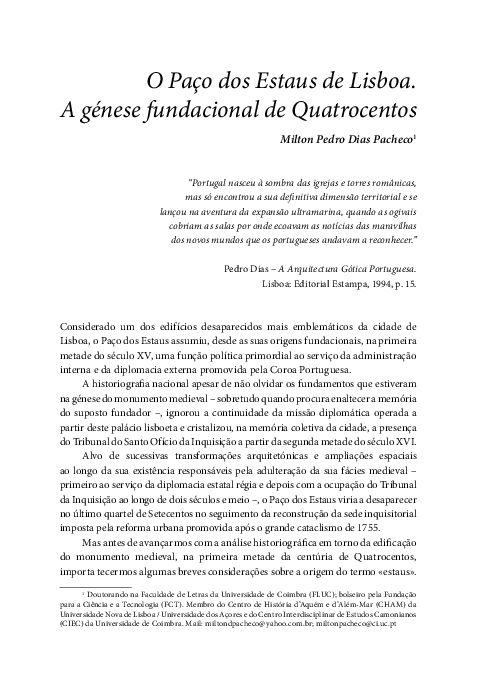 A génese fundacional de Quatrocentos