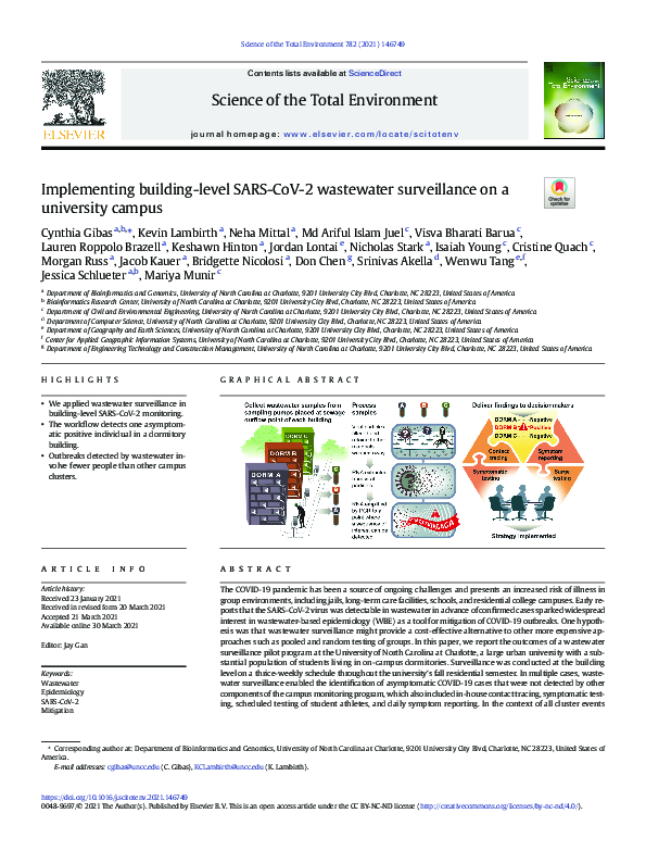 (PDF) Implementing building-level SARS-CoV-2 wastewater surveillance on ...