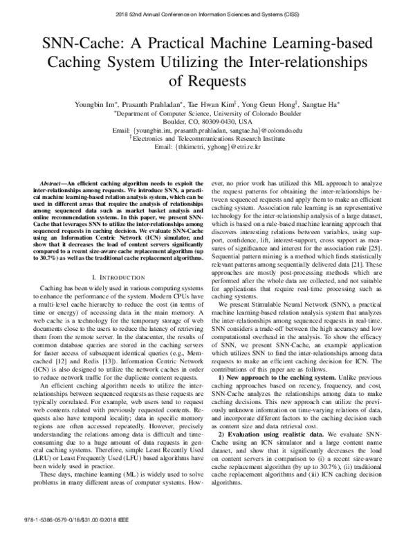 (PDF) SNN-cache: A practical machine learning-based caching system ...