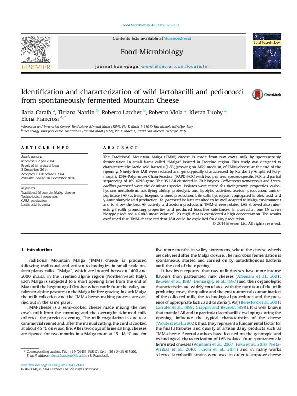 (PDF) Identification and characterization of wild lactobacilli and ...