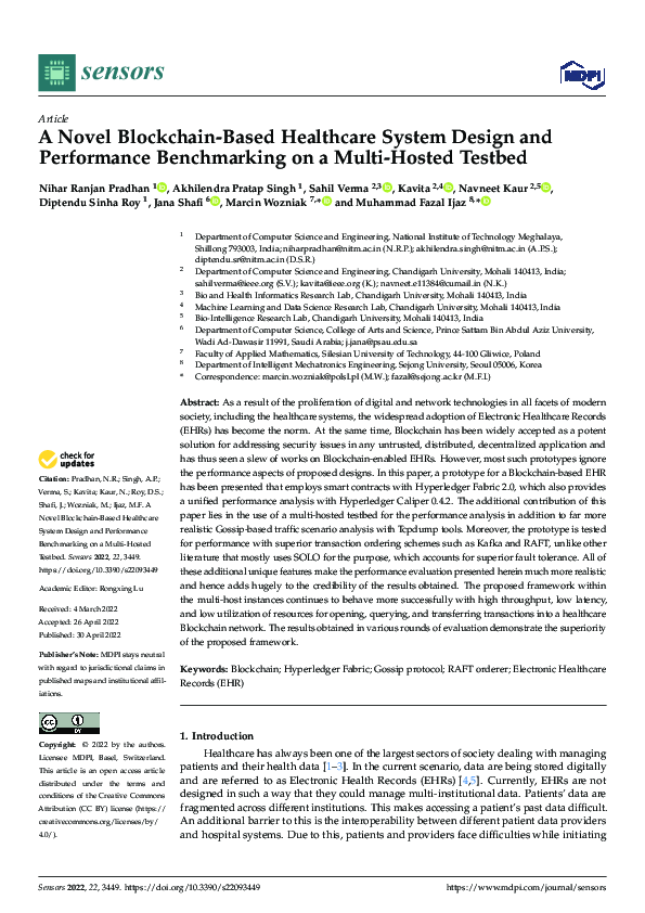 (PDF) A Novel Blockchain-Based Healthcare System Design and Performance ...