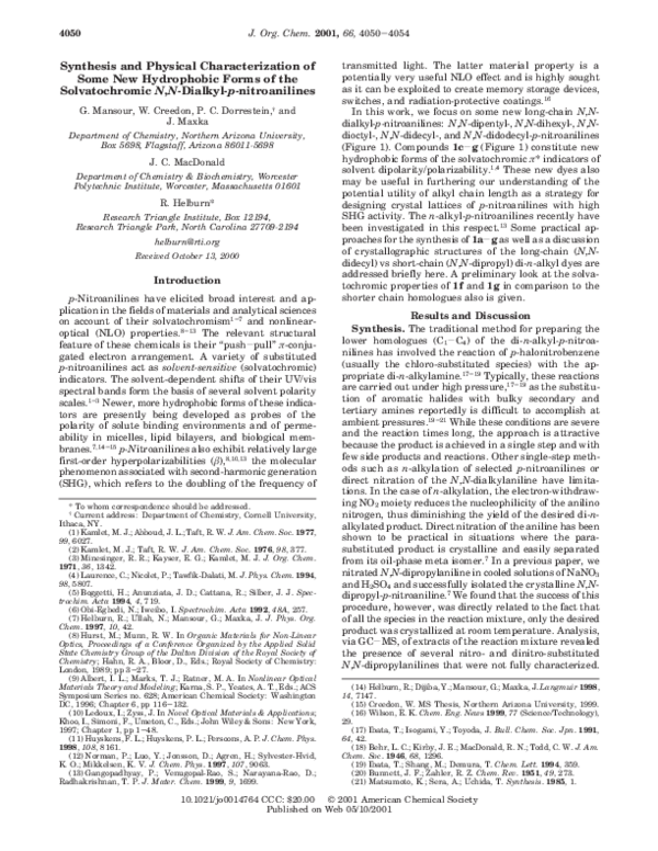 (PDF) Synthesis and Physical Characterization of Some New Hydrophobic ...