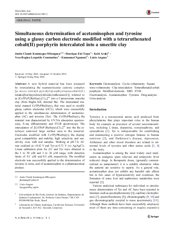 (PDF) Simultaneous Determination of Acetaminophen with Orphenadrine